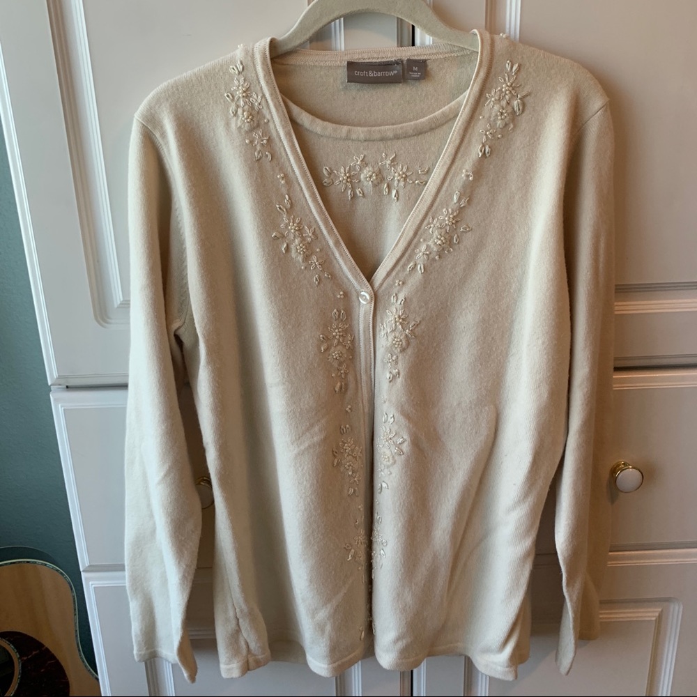 Vintage Beaded Croft & Barrow Sweater